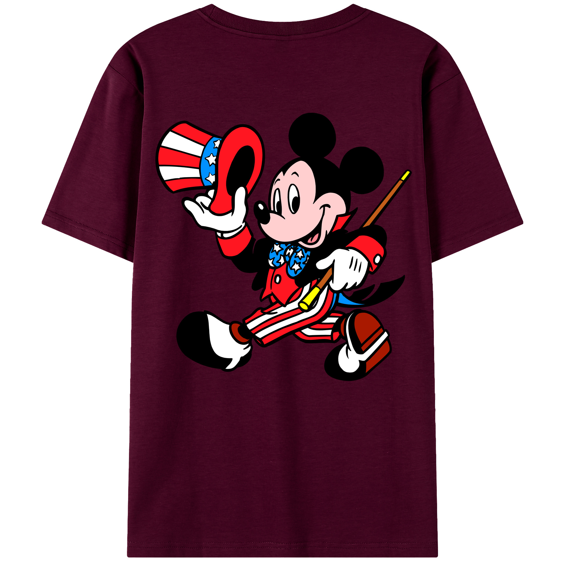 （画像用） ミッキーマウス Mickey Mouse レディース半袖Tシャツ(バックプリント)
